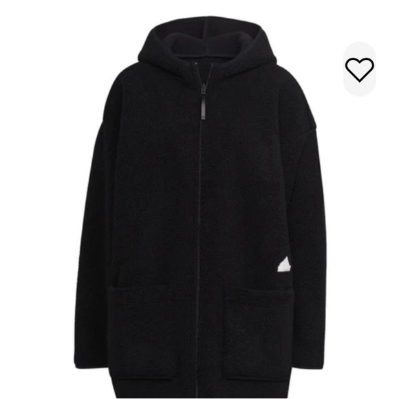 NWT•ADIDAS ORIGINALS•HEAVY DUTY SHERPA FLEECE HOODED COAT•BLACK•XL•STYLE HM2841 - Picture 6 of 16